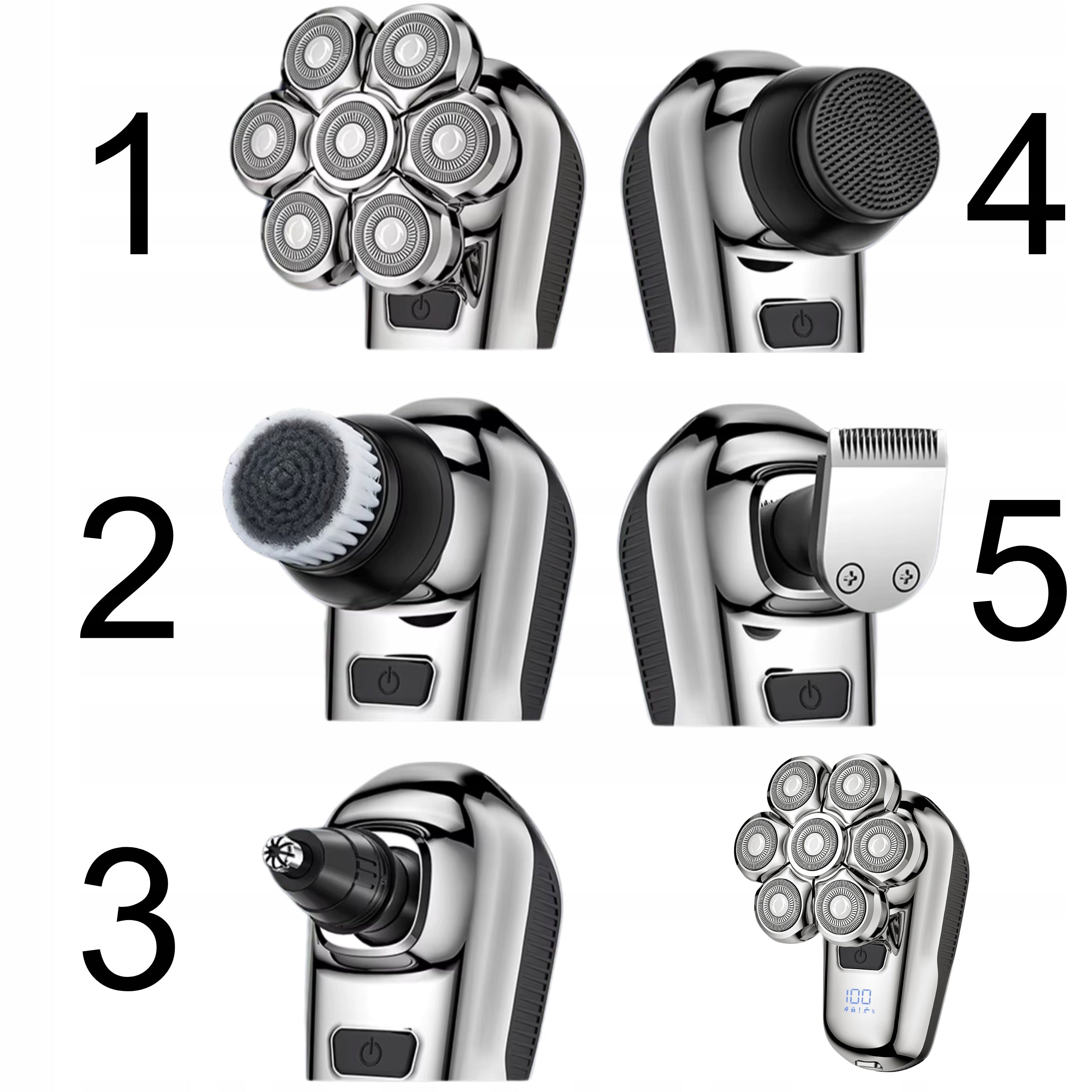 MEN'S SHAVER WITH 7D FLOATING FACE HEAD BLADES WATERPROOF 5IN1 Manufacturer code EDJ G10