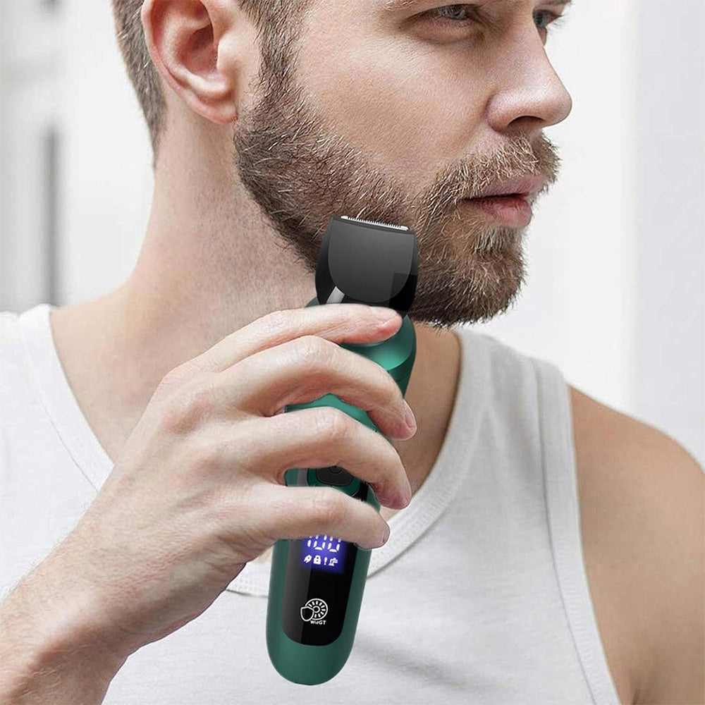 MEN'S SHAVER WITH MOVABLE HEAD WET AND DRY LCD WIRELESS GREEN Brand no brand