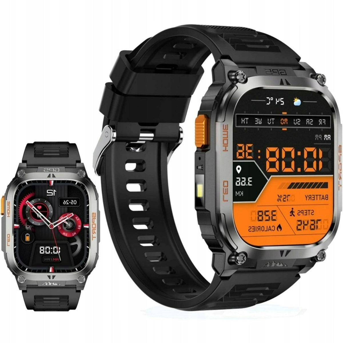 MEN'S SMARTWATCH 2 01 INCH HD WATERPROOF GPS QX18 BLACK IP68