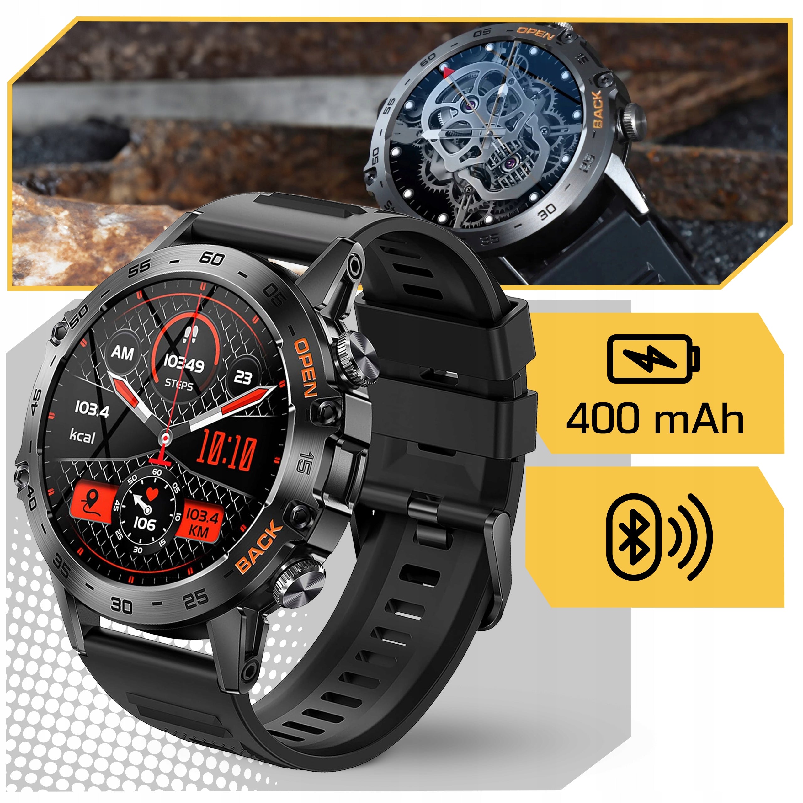 MEN'S SMARTWATCH 360x360 CONVERSATION MENU PL WATERPROOF Packaging status original