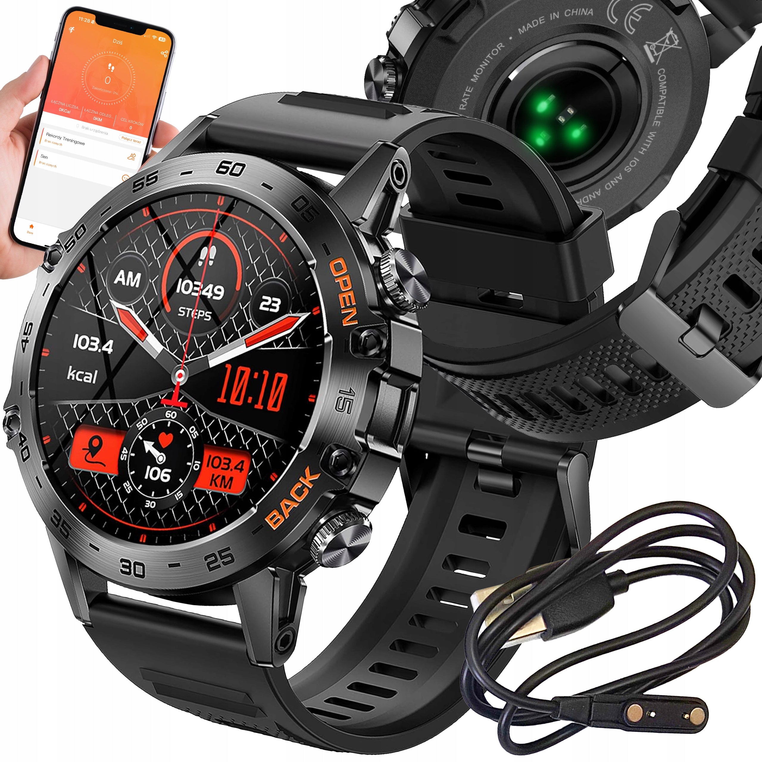 MEN'S SMARTWATCH 360x360 CONVERSATION MENU PL WATERPROOF
