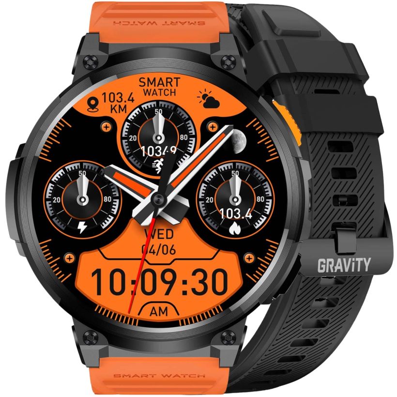 MEN'S SMARTWATCH GRAVITY GT23-3 BLACK WITH SMS CALLS FLASHLIGHT SMS - SET