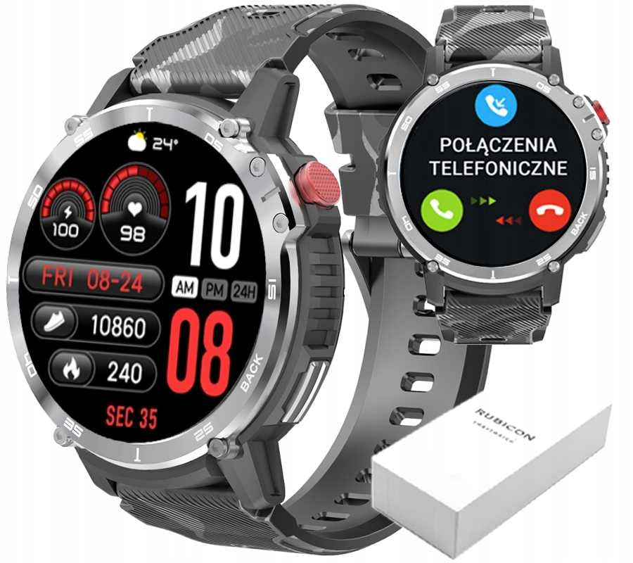 MEN'S SMARTWATCH MILITARY CONVERSATIONS MULTIFUNCTIONAL 400mAh!!! PL Color silver