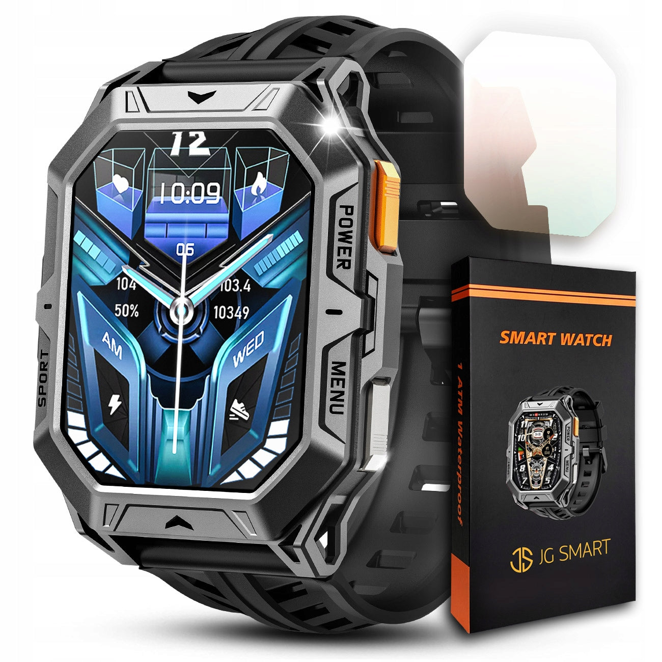 MEN'S SMARTWATCH MILITARY WATERPROOF CONVERSATIONS POLISH MENU AMOLED 1000mAh