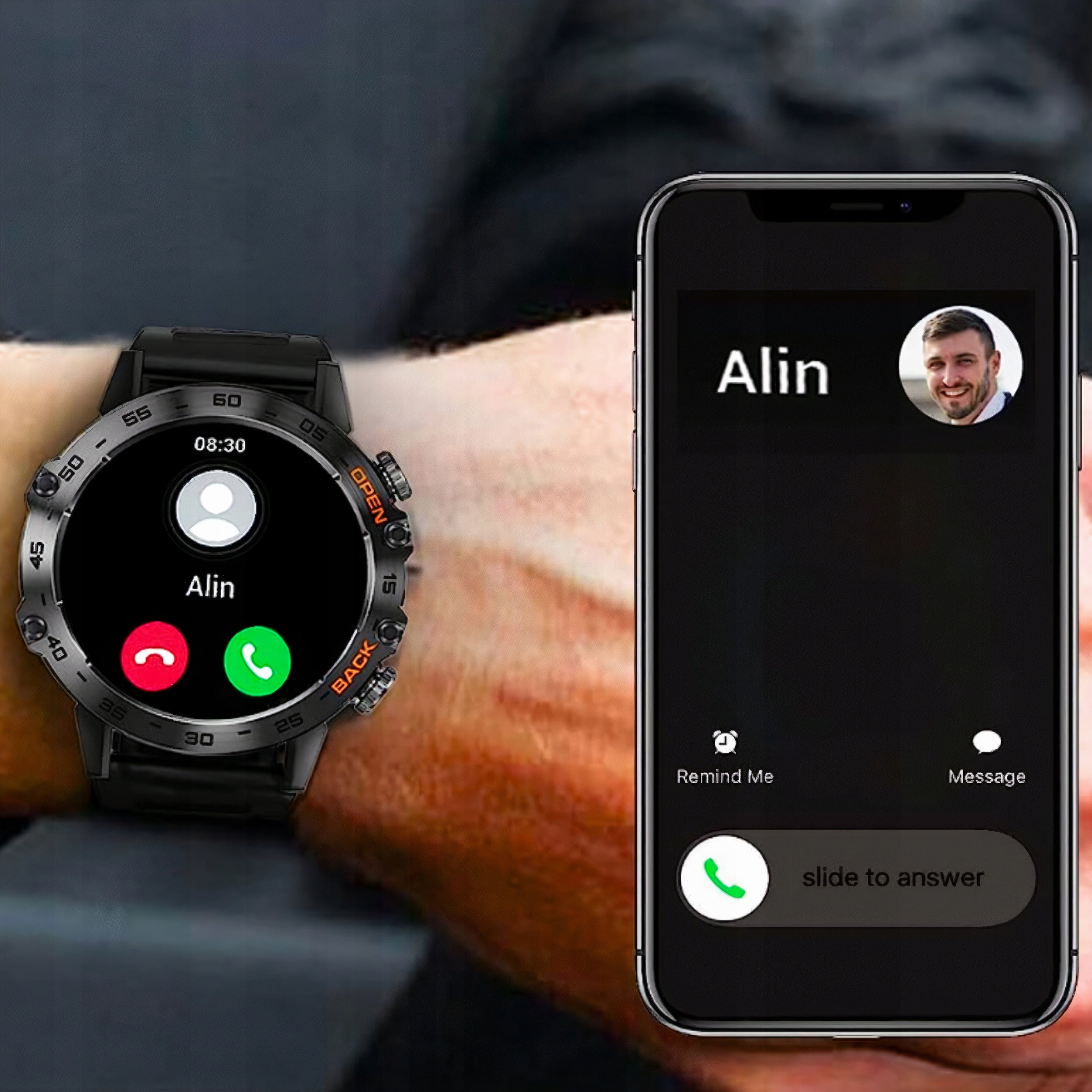 MEN'S SMARTWATCH SPORTS MILITARY CONVERSATIONS PL SMART WATCH + FREEBIES Brand EFSmart
