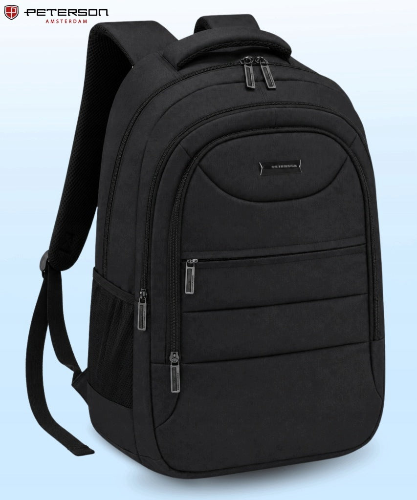 MEN'S SPORTS BACKPACK BLACK YOUTH BLACK ROOMY USB PORT Brand Peterson