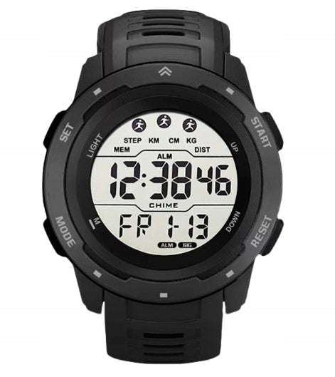 MEN'S SPORTS DIGITAL WATCH BLACK RUBBER STRAP FOR GIFT