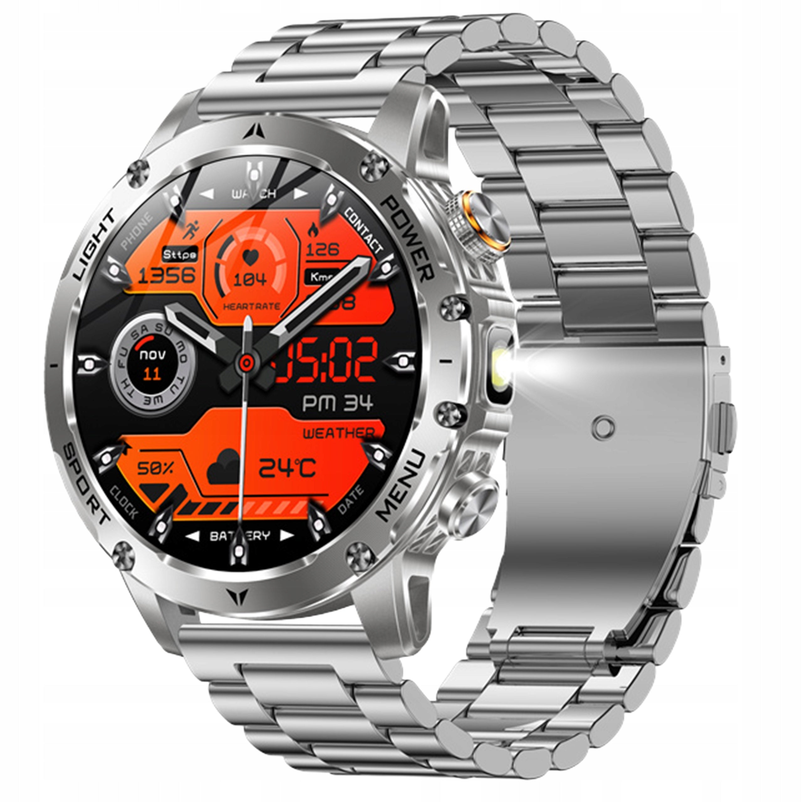 MEN'S SPORTS SMARTWATCH MENU POLISH WATERPROOF SMART WATCH CALLS PL Packaging status original