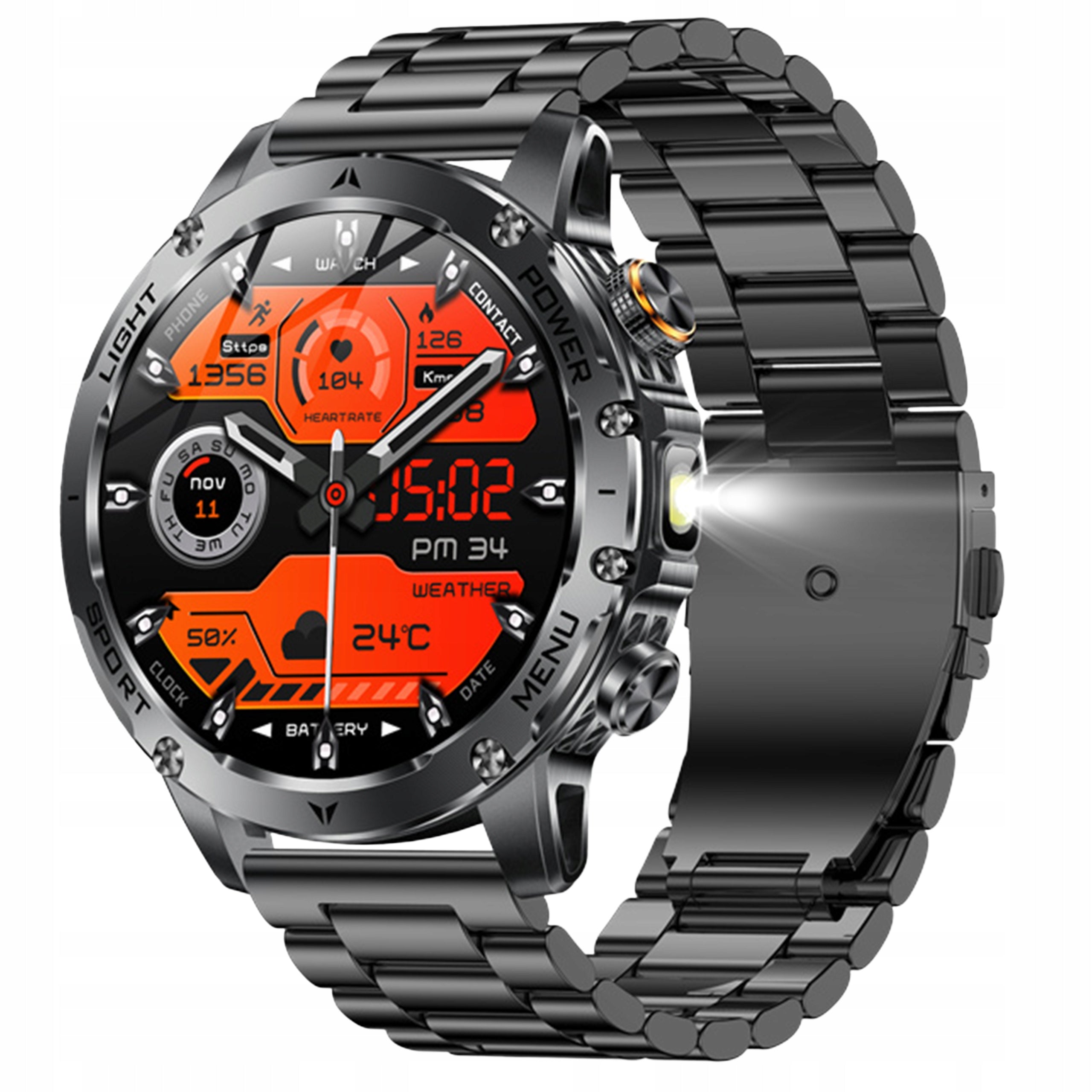MEN'S SPORTS SMARTWATCH MENU POLISH WATERPROOF SMART WATCH CALLS PL Packaging status original