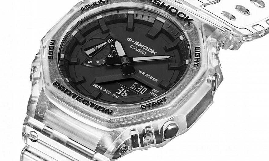 MEN'S SPORTS WATCH CASIO G-SHOCK GA-2100SKE-7AER SKELETON WHITE +BOX Brand CASIO