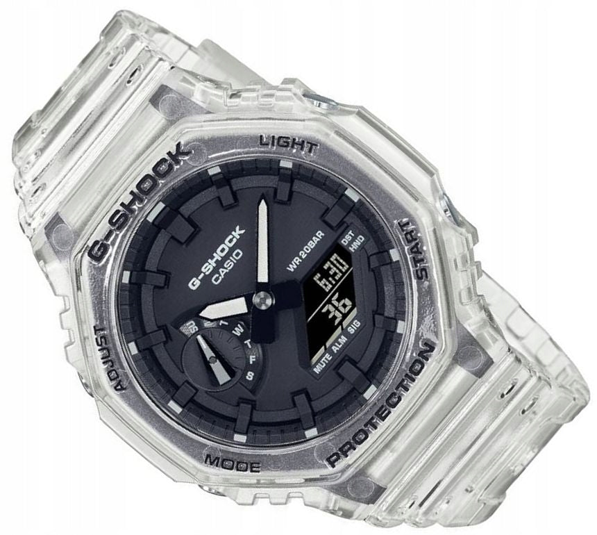 MEN'S SPORTS WATCH CASIO G-SHOCK GA-2100SKE-7AER SKELETON WHITE +BOX