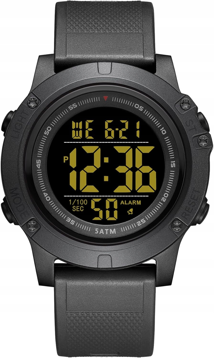 MEN'S SPORTS WATCH DIGITAL 5ATM BACKLIGHT STOPWATCH