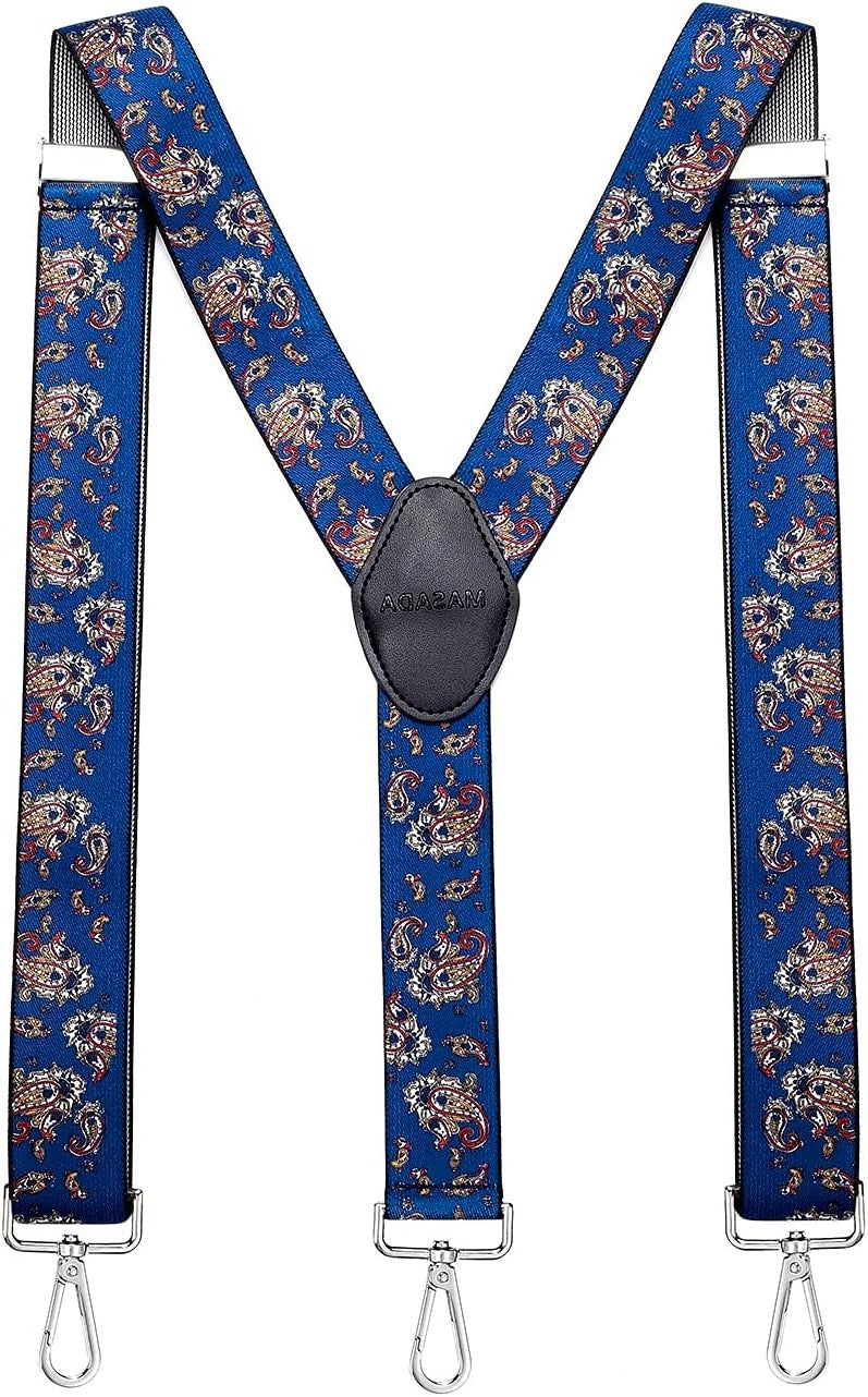 MEN'S SUSPENDERS WITH CARABINERS AND 35 MM ADJUSTMENT FOR HEIGHT 195 CM