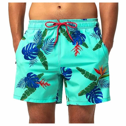 MEN'S SWIMMING TRUNKS ZIPPER QUICK-DRYING WATERPROOF SIZE
