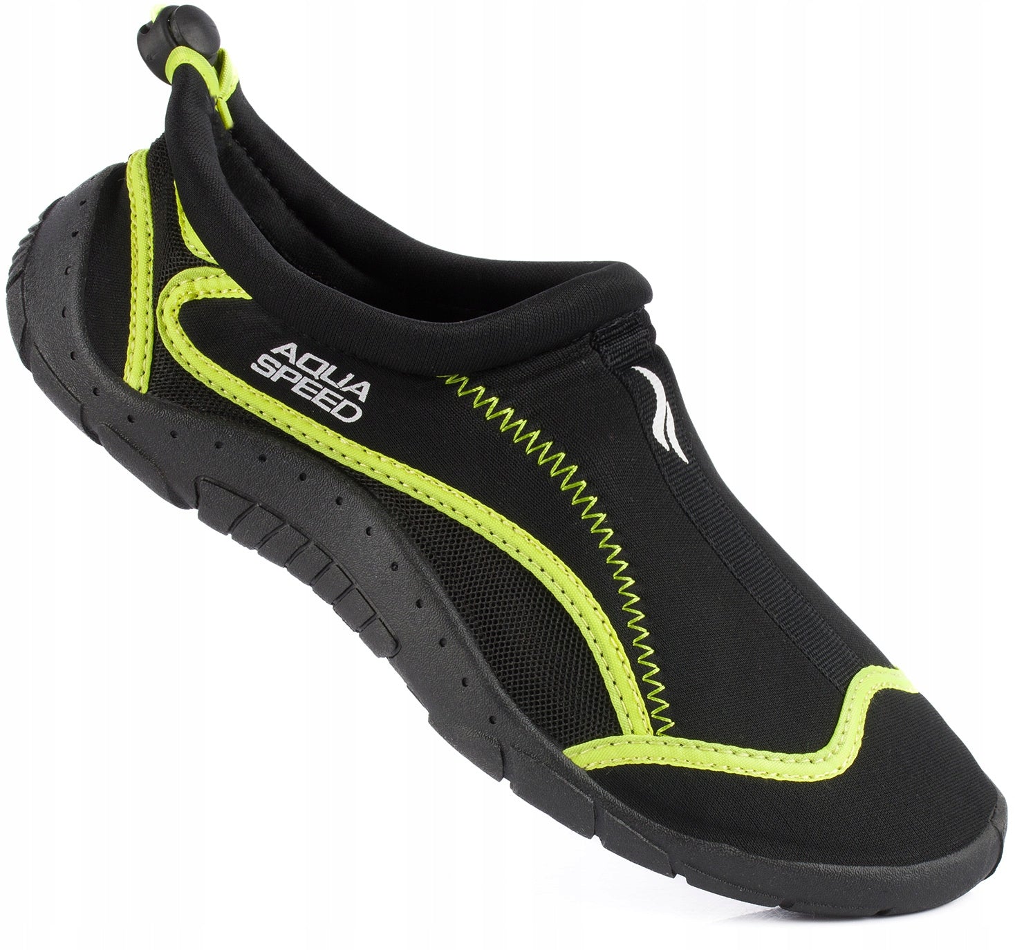 MEN'S SWIMMING WATER SHOES - FOR THE BEACH SEA URCHIN CORAL REEF Manufacturer code 28B Czarno / Zielone