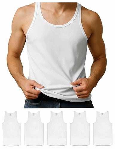 MEN'S T-SHIRT COTTON TANK TOP CLASSIC SET OF 5 MEN'S