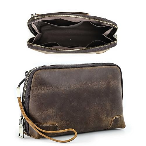 MEN'S TRAVEL WALLET GENUINE LEATHER PASSPORT CLUTCH MEN'S