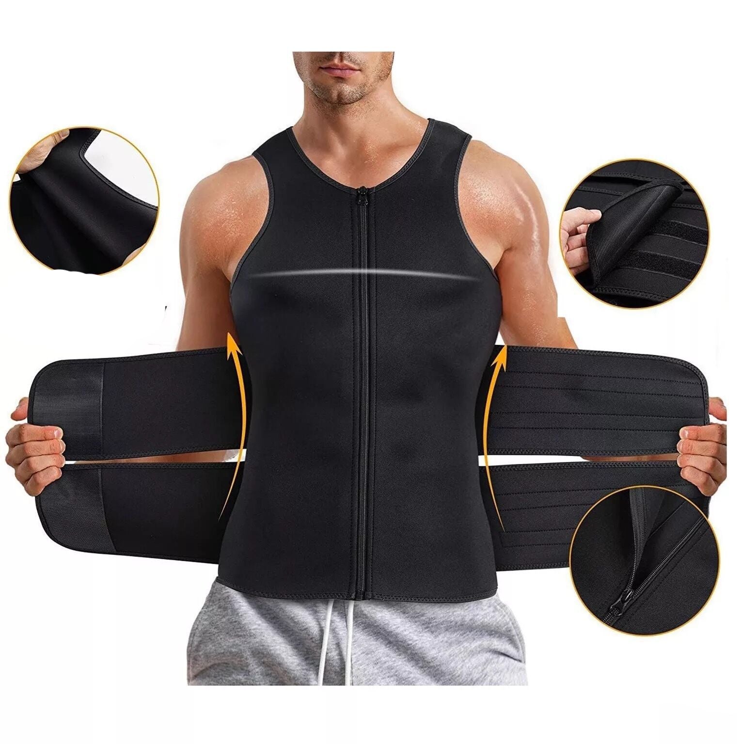 MEN'S VEST NEOPRENE GYM MODELING XXXL Color black