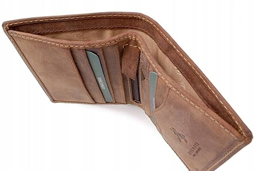 MEN'S WALLET LEATHER BIFOLD OILED LEATHER RFID GIFT MEN'S