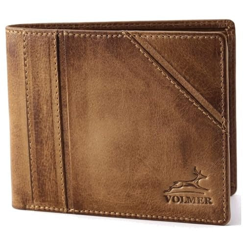 MEN'S WALLET LEATHER BROWN BLACK RFID PROTECTION FOR MAN metal Brand no brand