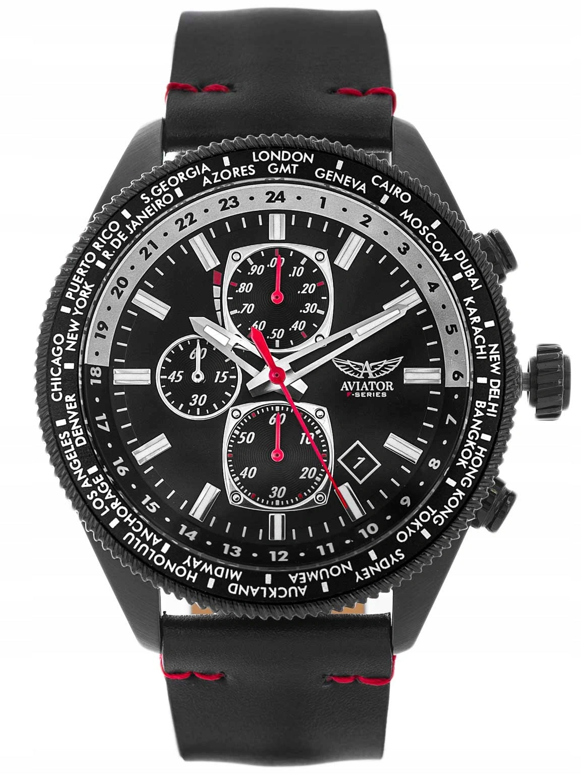MEN'S WATCH AVIATOR AVAW9485 STOPWATCH DATE F-SERIES Packaging status original