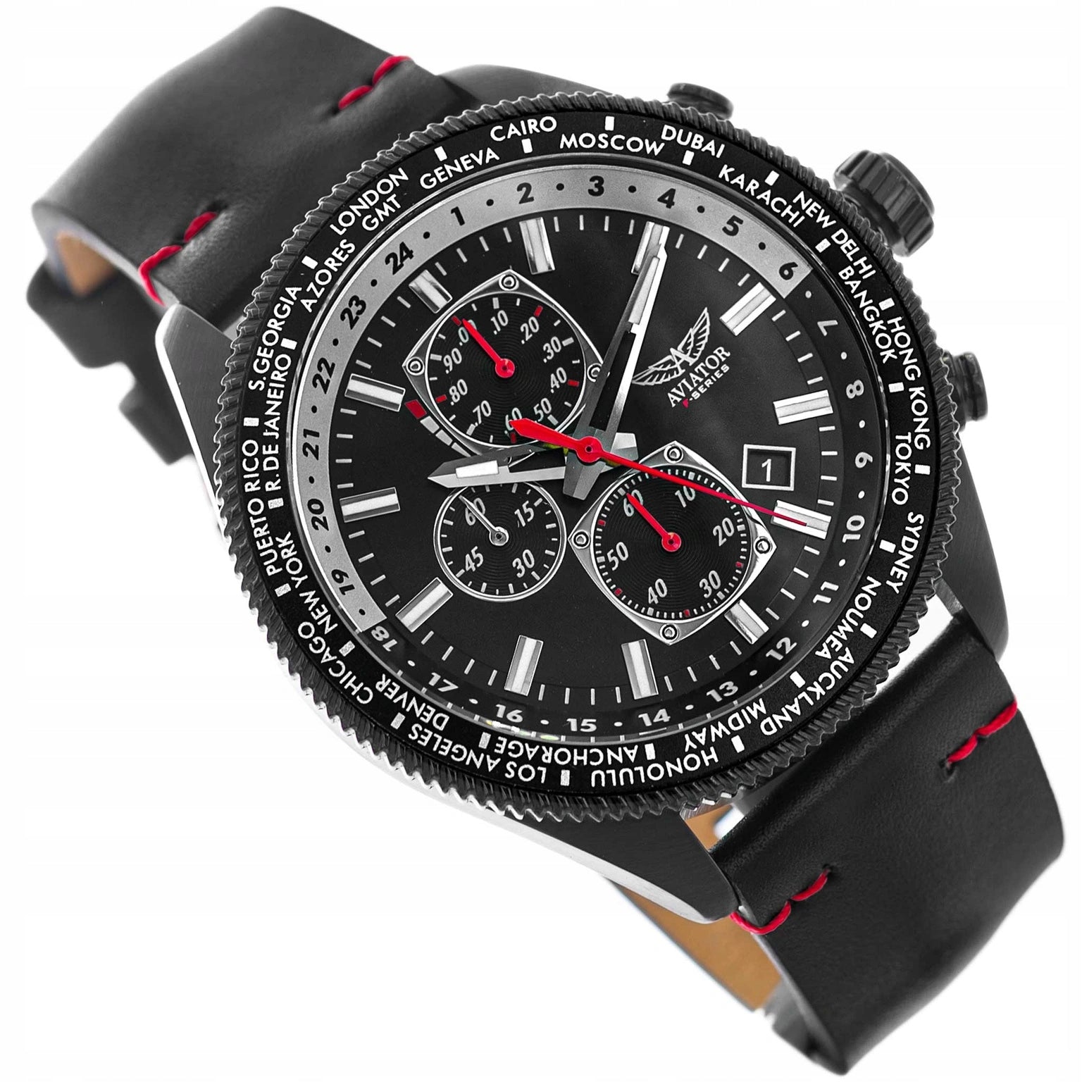 MEN'S WATCH AVIATOR AVAW9485 STOPWATCH DATE F-SERIES