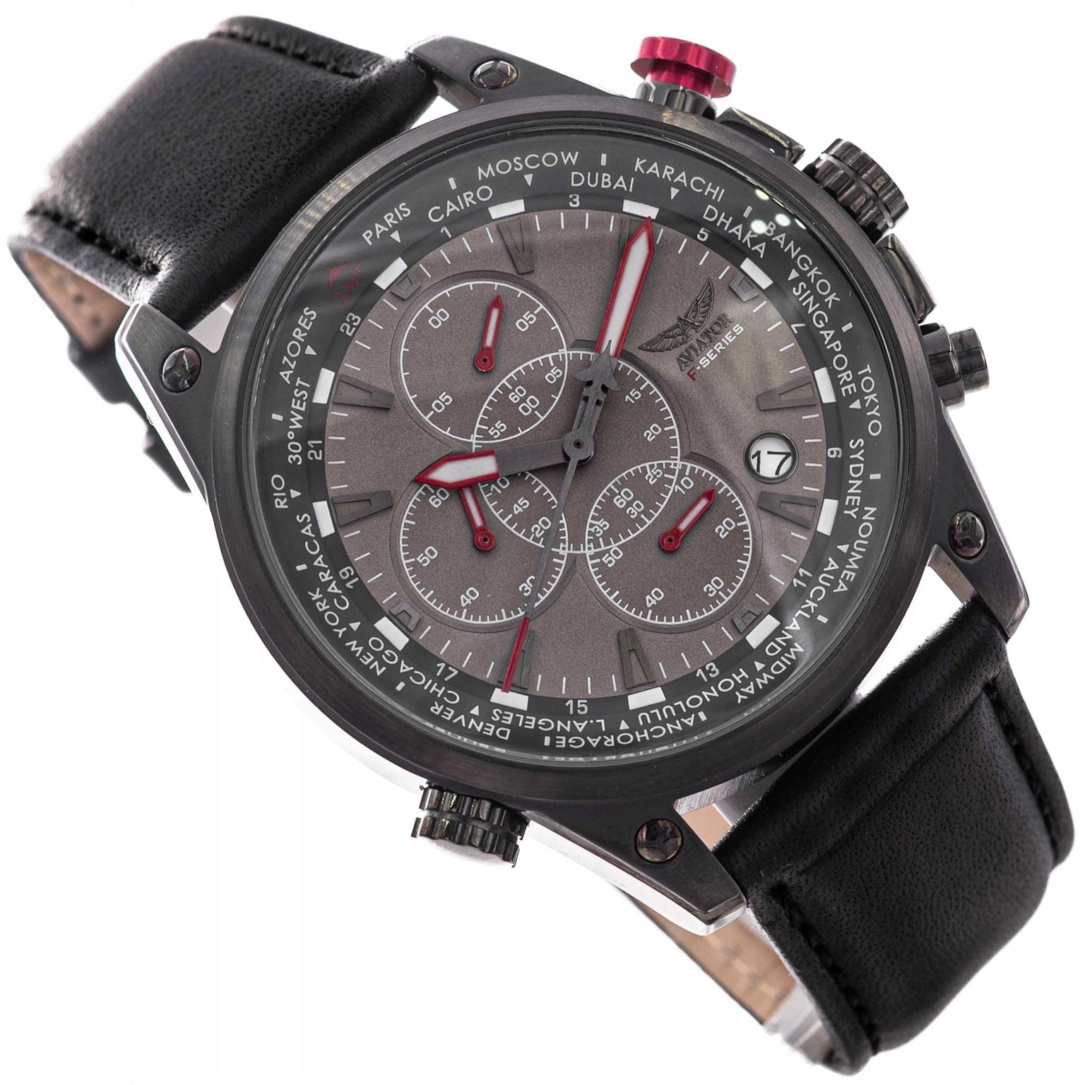MEN'S WATCH AVIATOR AVW1369G185S GA8185 STOPWATCH