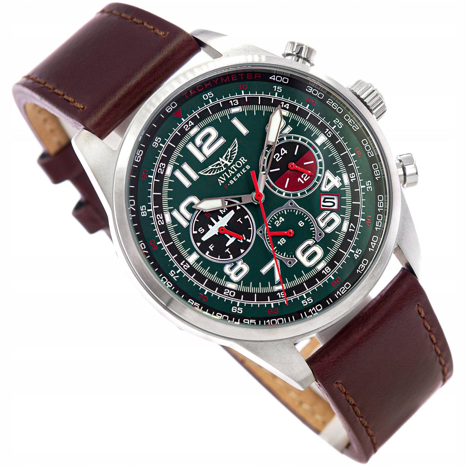 MEN'S WATCH AVIATOR AVW81768G438 F-SERIES DATE ON STRAP
