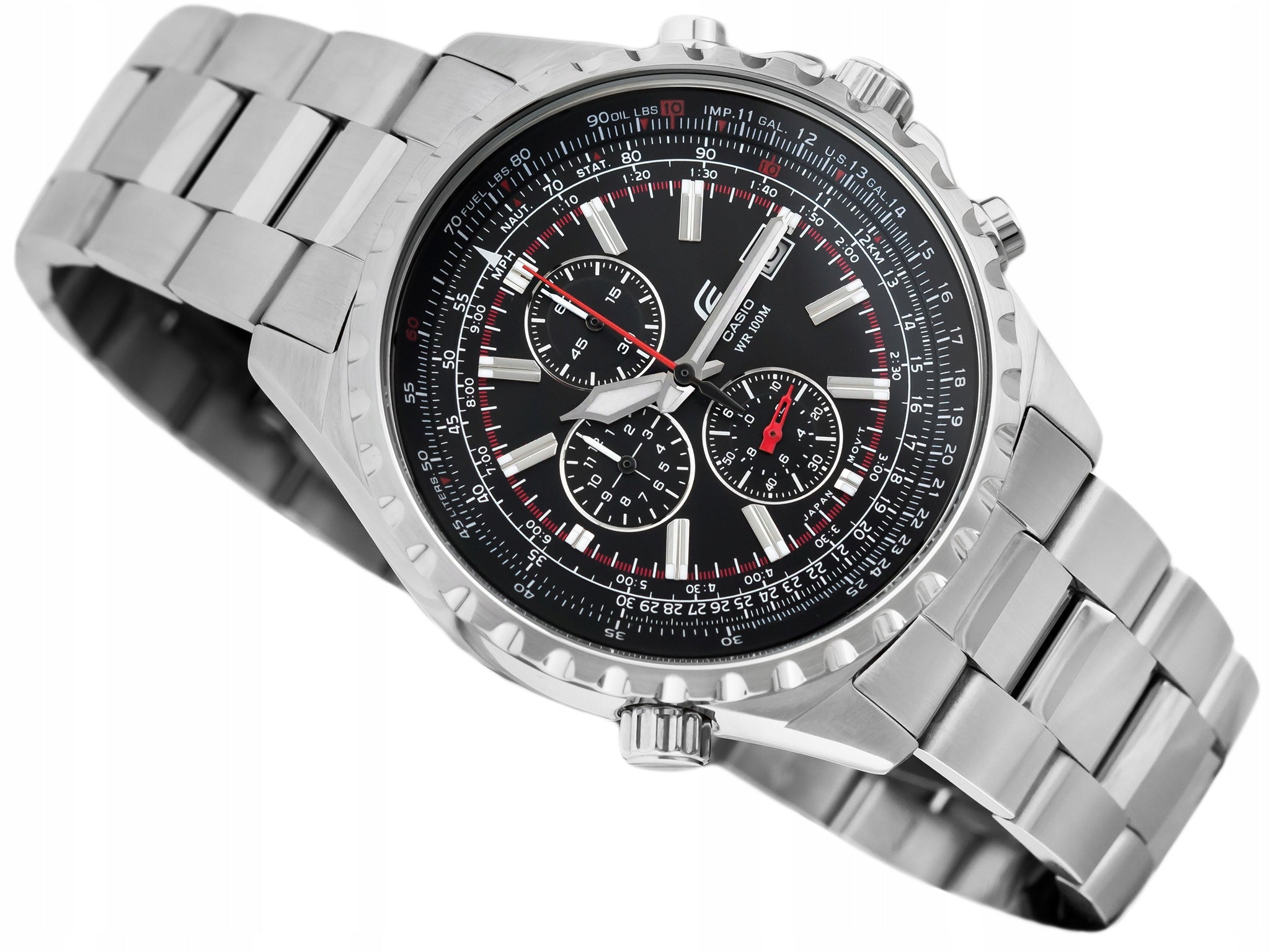 MEN'S WATCH CASIO EF-527D-1AVEF 100M STOPWATCH DATE