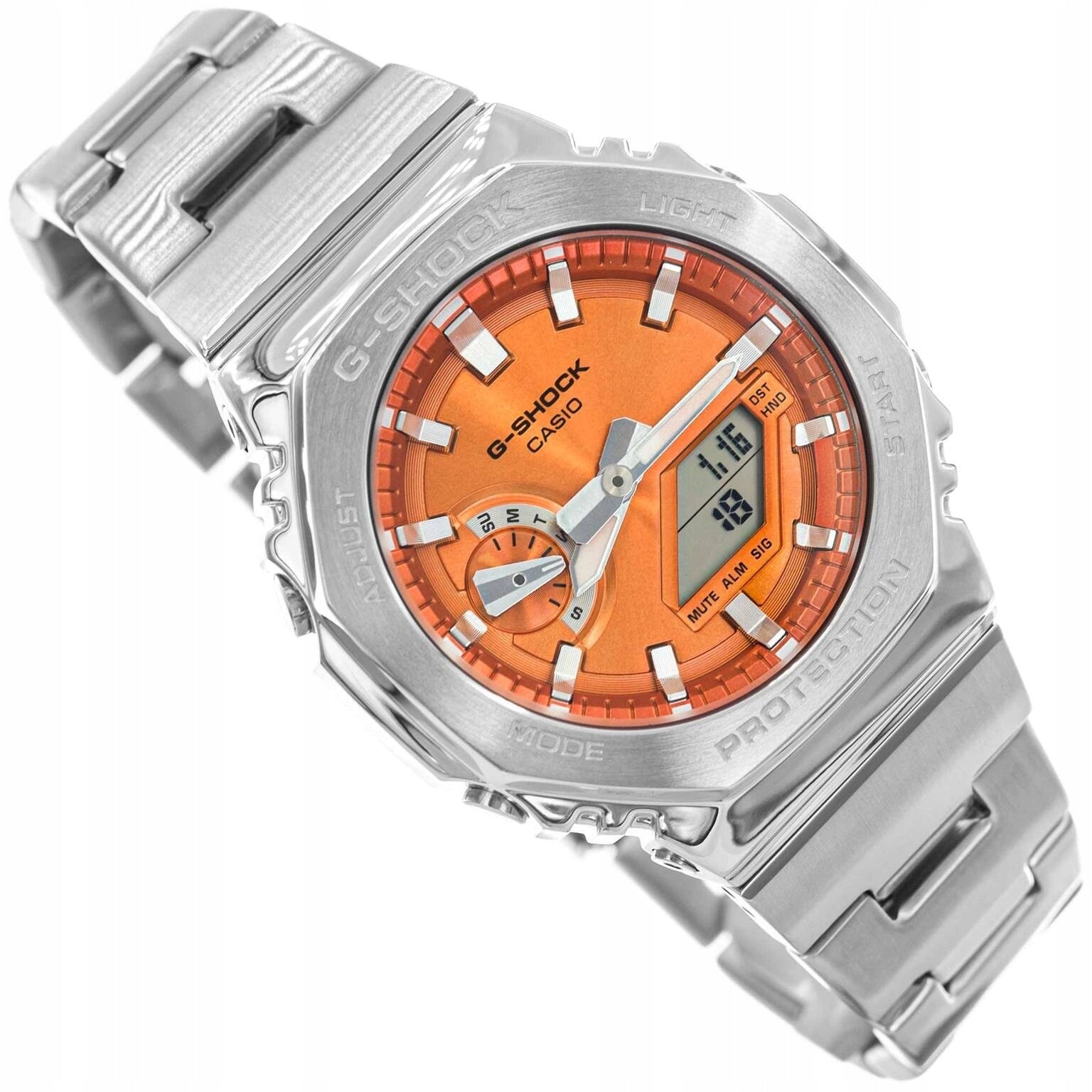 MEN'S WATCH CASIO G-SHOCK GM-2110D-4AER G-SHOCK SILVER ON BRACELET