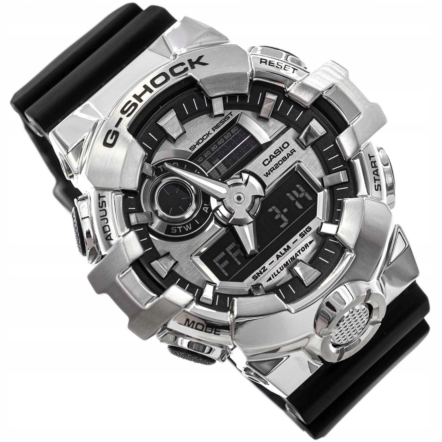 MEN'S WATCH CASIO GM-700-1AER G-SHOCK BLACK ON STRAP DURABLE 20BAR