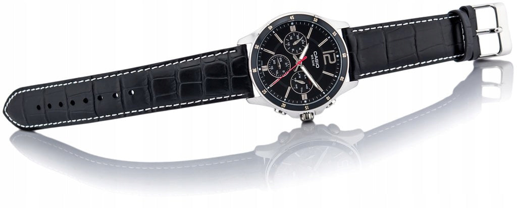 MEN'S WATCH CASIO MTP-1374L-1AV + BOX +GRAVER Brand CASIO