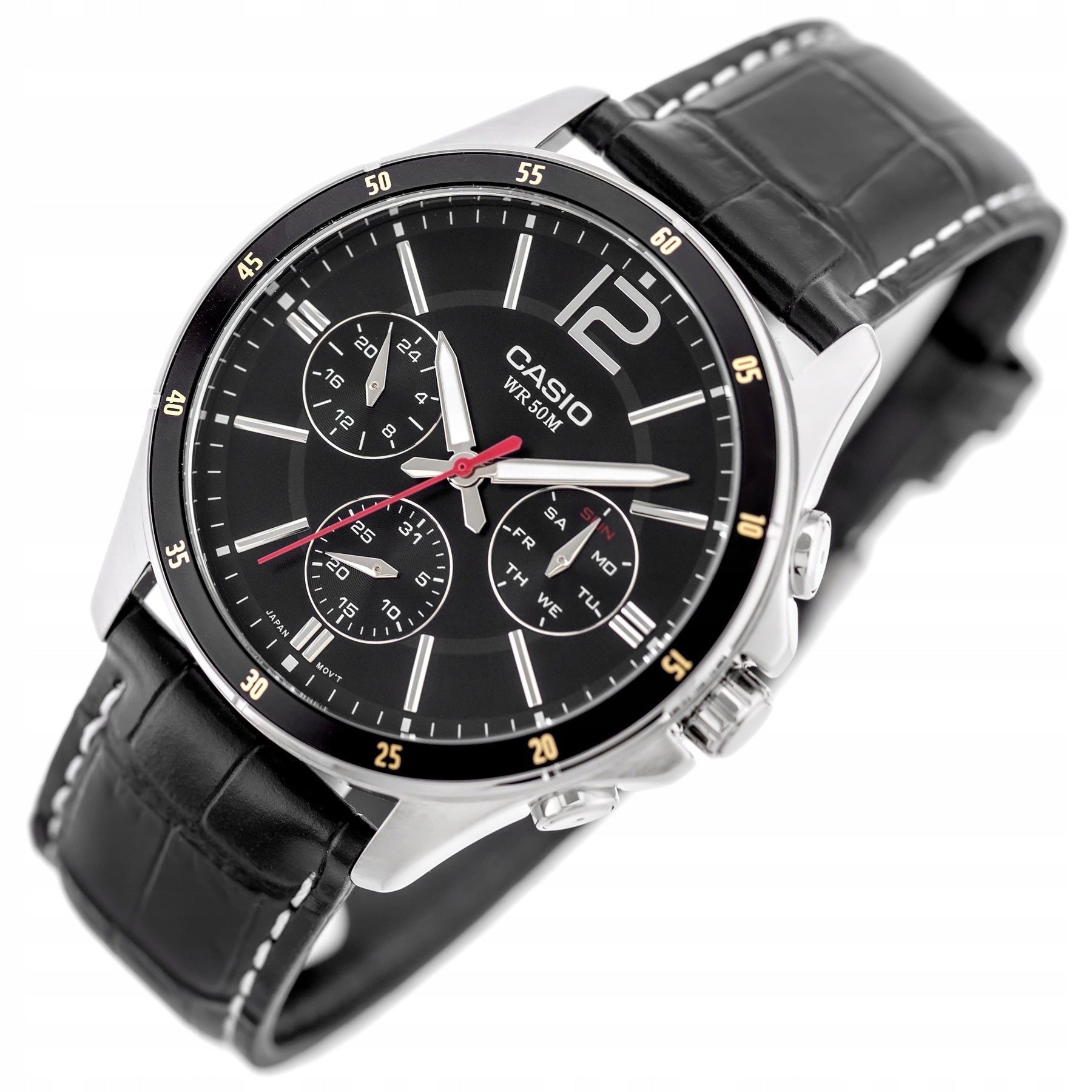 MEN'S WATCH CASIO MTP-1374L-1AV + BOX +GRAVER Packaging status original