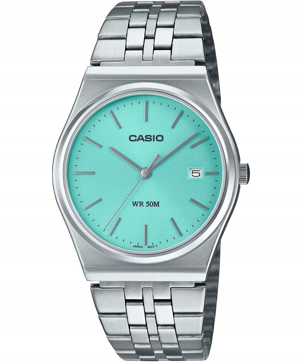 MEN'S WATCH CASIO MTP-B145D-2A1 TURQUOISE ON RETRO BRACELET CLASSIC