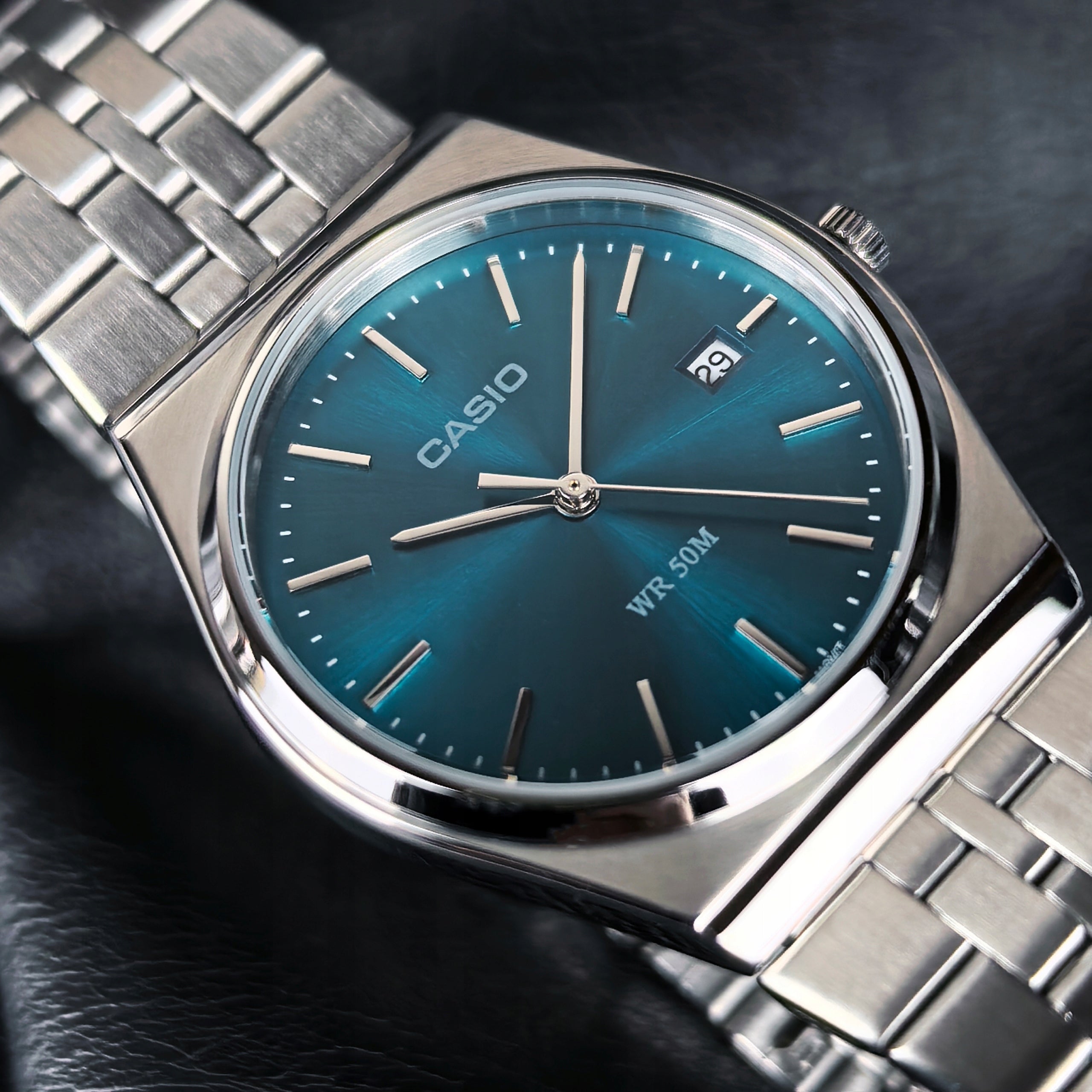 MEN'S WATCH CASIO MTP-B145D-2A2VEF BLUE CLASSIC ON BRACELET Packaging status original