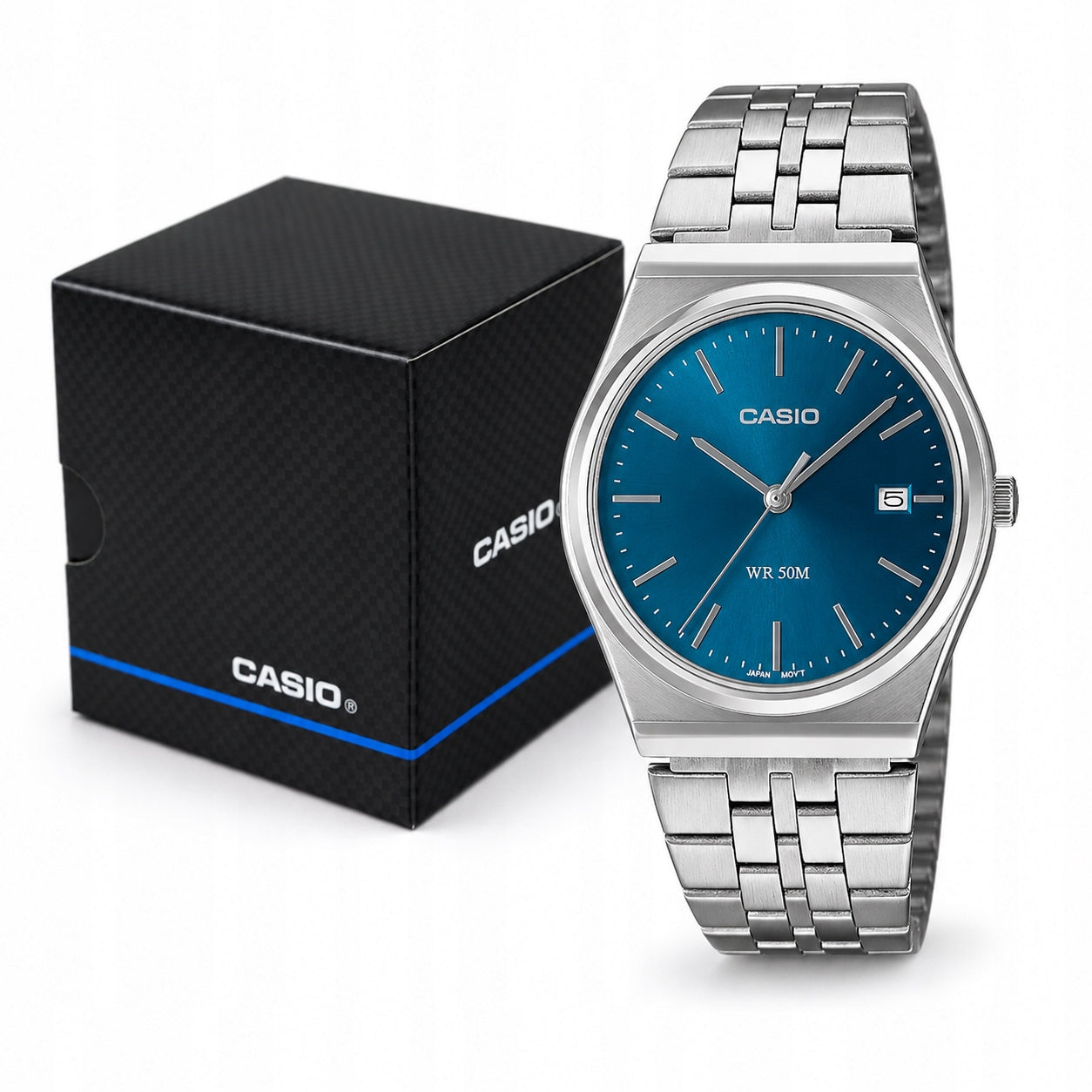MEN'S WATCH CASIO MTP-B145D-2A2VEF BLUE CLASSIC ON BRACELET