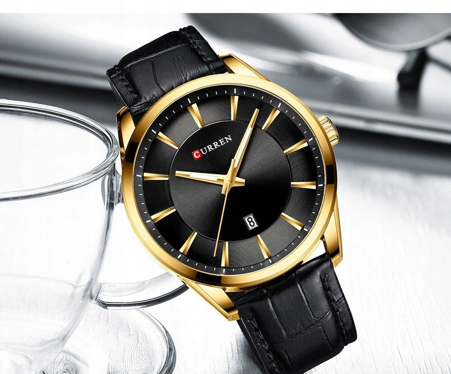 MEN'S WATCH CURREN BALK +BOX + ENGRAVING classic leather date Manufacturer code 8365 Curren