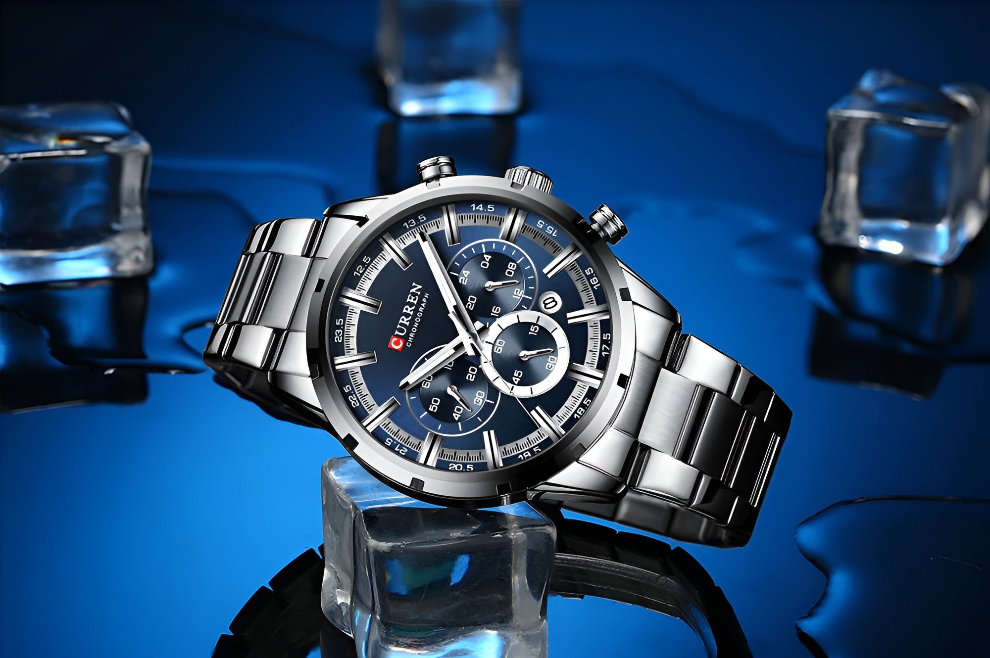 MEN'S WATCH CURREN CLASSIC ELEGANT CHRONOGRAPH DATE 5 COLORS Brand Curren