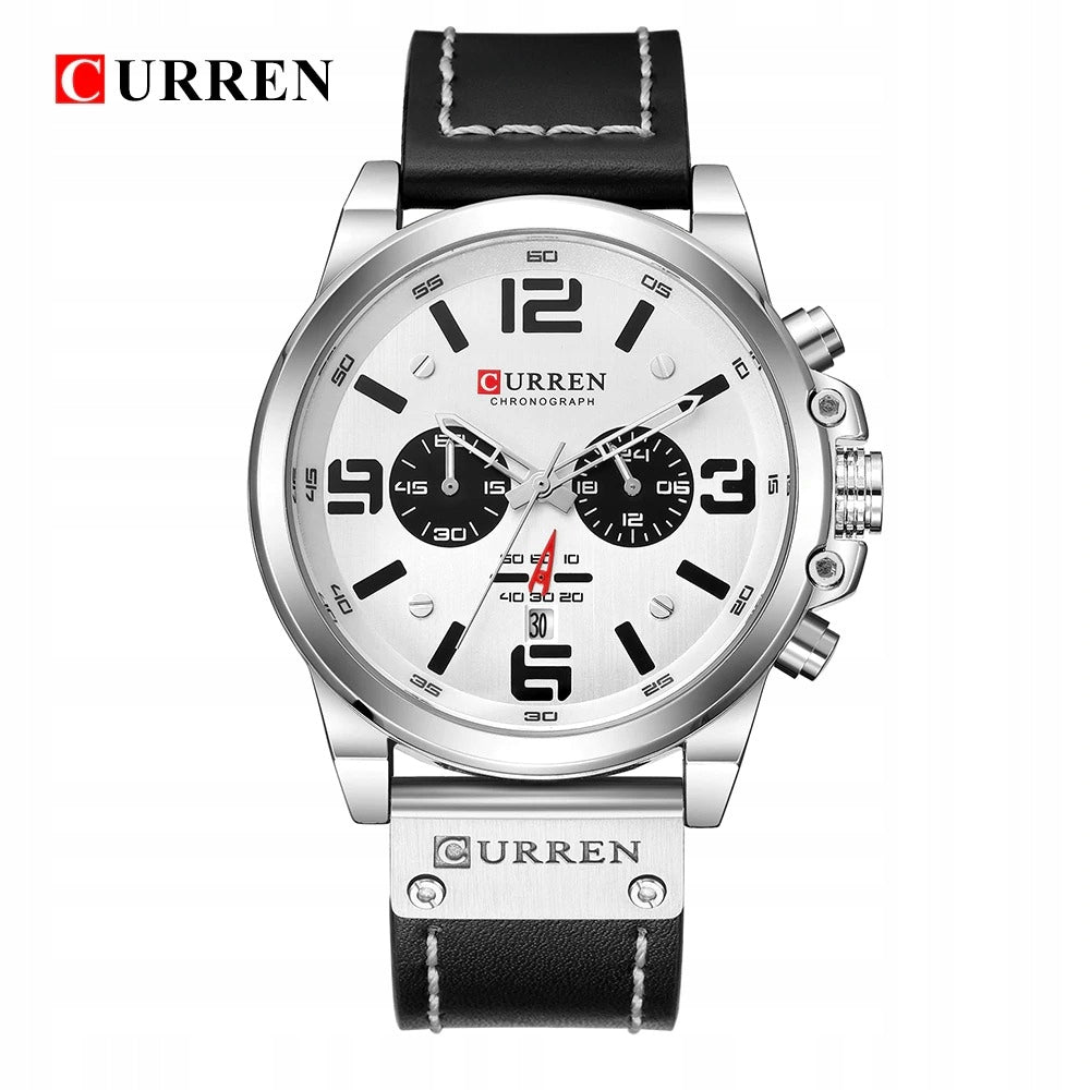 MEN'S WATCH CURREN CLASSIC ELEGANT CHRONOGRAPH DATE 6 COLORS Dial color black
