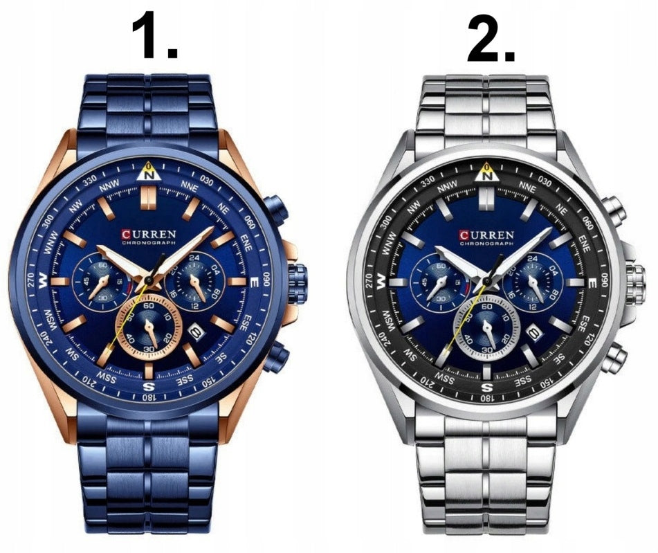 MEN'S WATCH CURREN RONSON chronograph date + ENGRAVING Packaging status original