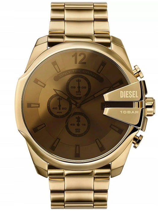 MEN'S WATCH DIESEL DZ4662 MEGA CHIEF GOLD ORIGINAL + BOX