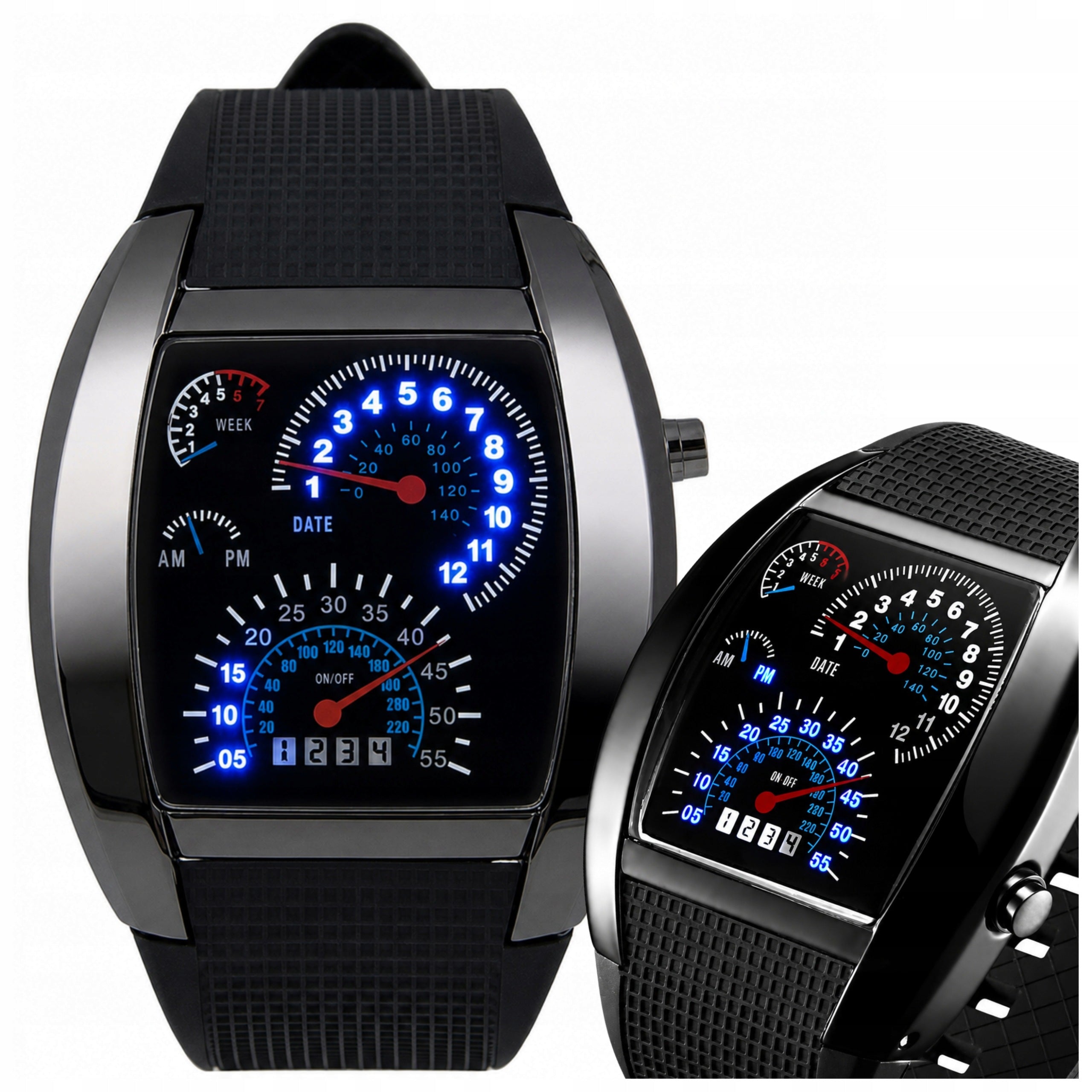 MEN'S WATCH ELECTRONIC BACKLIGHT LED SPORTS BLACK GIFT Brand no brand