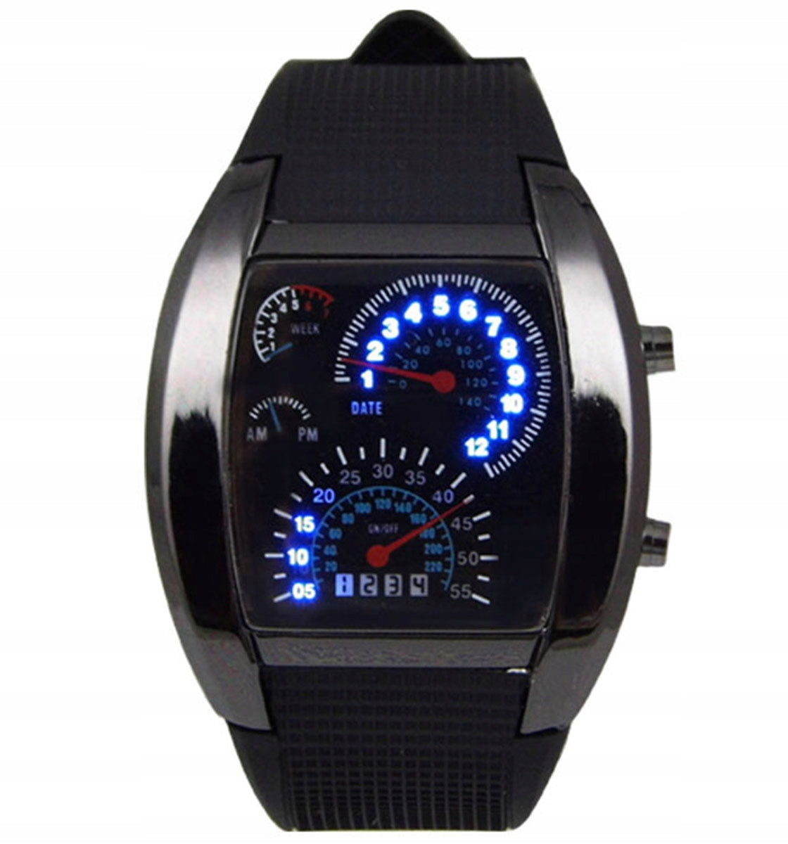 MEN'S WATCH ELECTRONIC BACKLIGHT LED SPORTS BLACK GIFT
