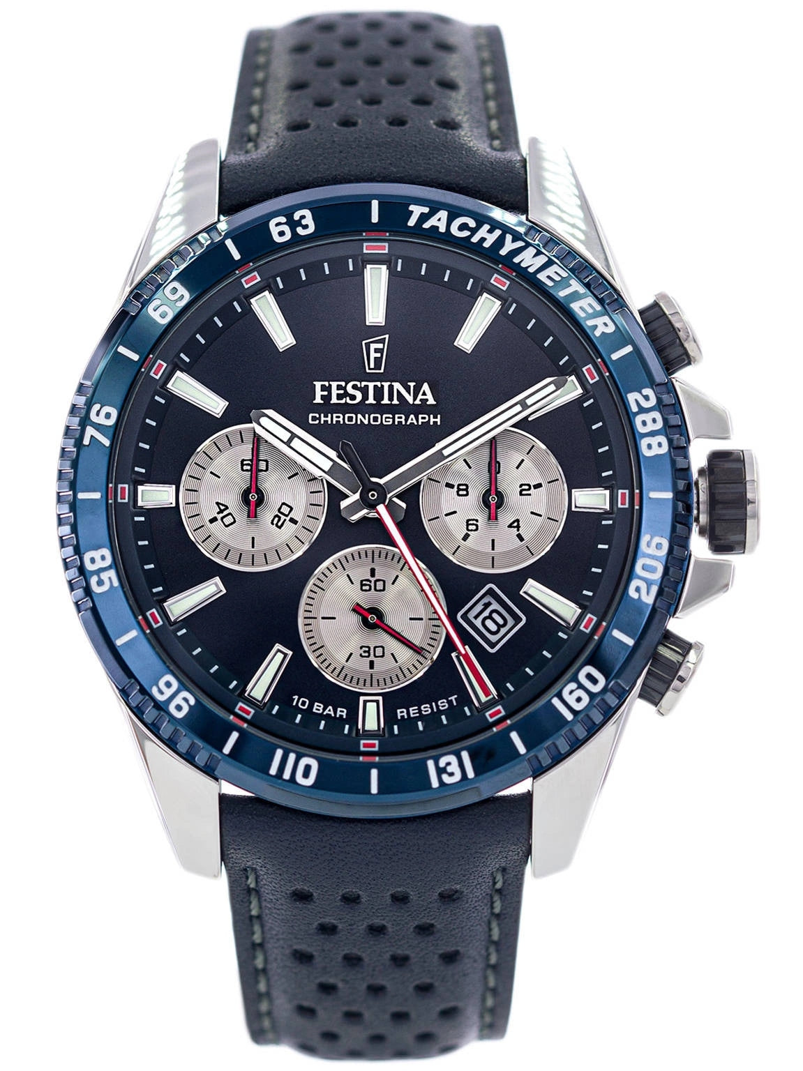 MEN'S WATCH FESTINA F20561/2 NAVY BLUE STOPWATCH Packaging status original