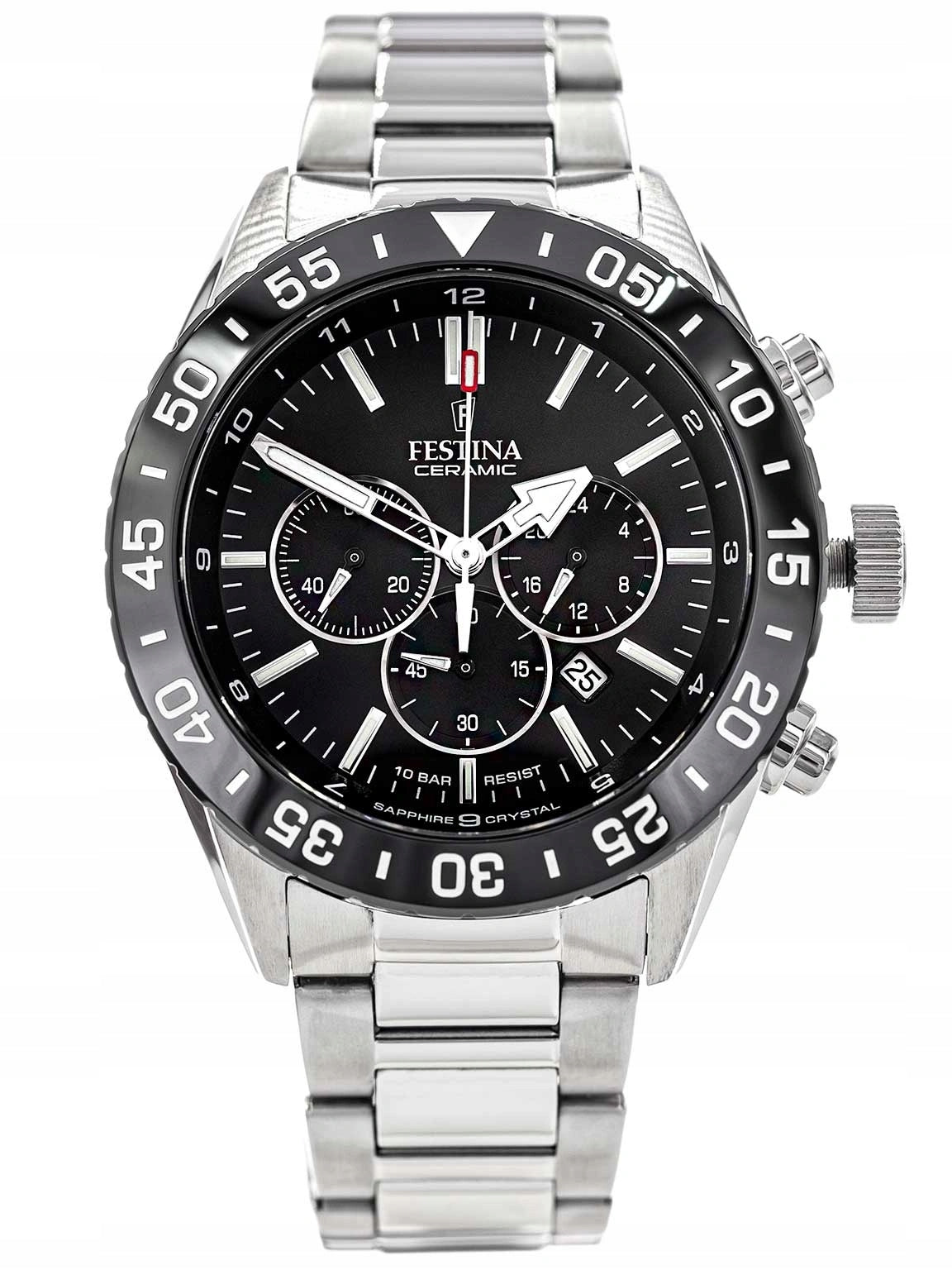 MEN'S WATCH FESTINA F20575/3 CERAMIC SAPPHIRE GLASS STOPWATCH 100M DATE Packaging status original