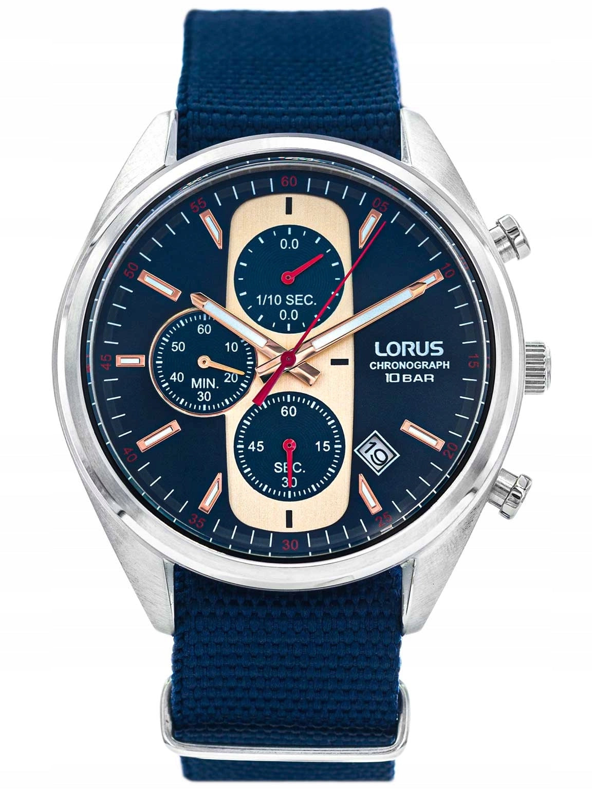 MEN'S WATCH LORUS RM357GX9 URBAN CHRONOGRAPH NAVY BLUE ON STRAP 100M Brand Lorus