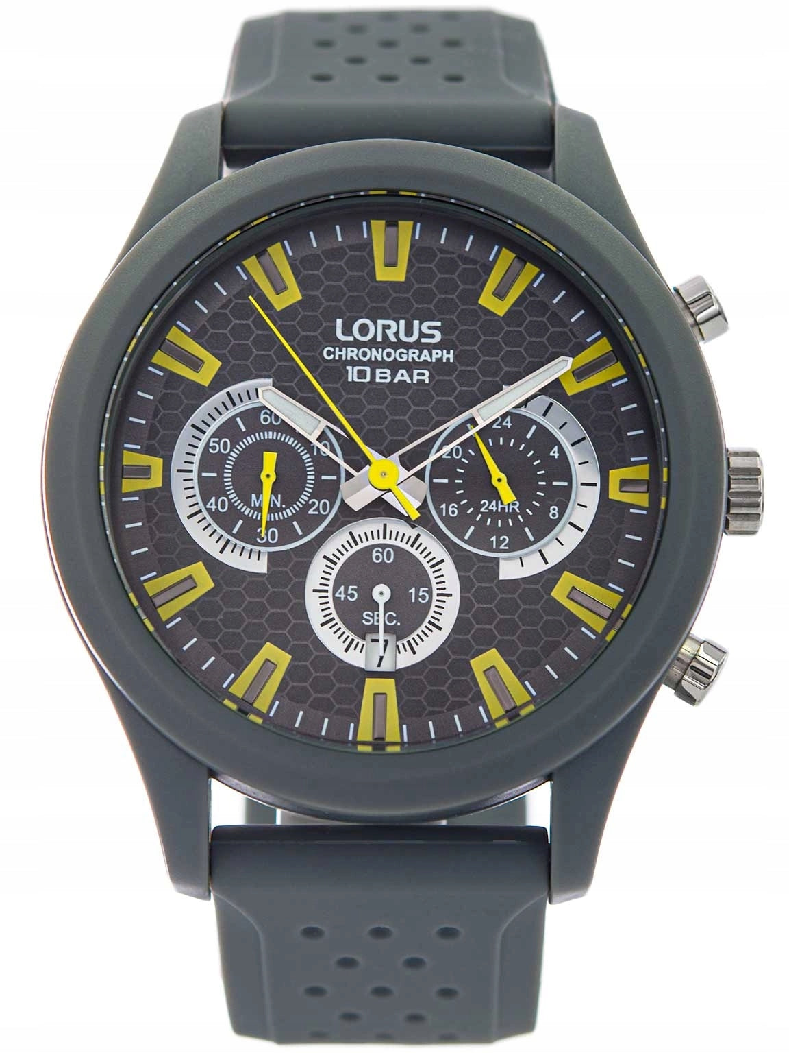 MEN'S WATCH LORUS RT377JX9 GREY ON CHRONOGRAPH STRAP STOPWATCH DATE 100M Brand Lorus
