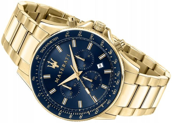 MEN'S WATCH MASERATI SFIDA R8873640008 GOLD ORIGINAL + BOX Brand Maserati