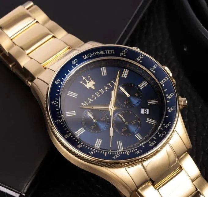 MEN'S WATCH MASERATI SFIDA R8873640008 GOLD ORIGINAL + BOX Manufacturer code 8033288925910