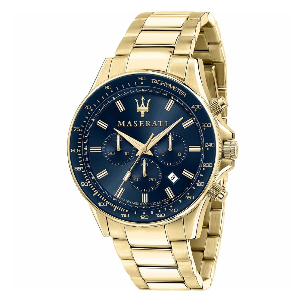 MEN'S WATCH MASERATI SFIDA R8873640008 GOLD ORIGINAL + BOX